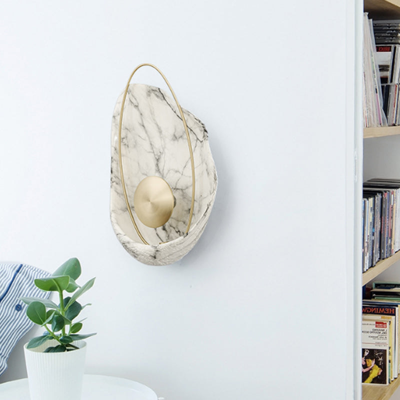 Avtoit | Resin Shell-Shaped Wall Light Single Head Modern Metal LED Wall Light in White/Black Light