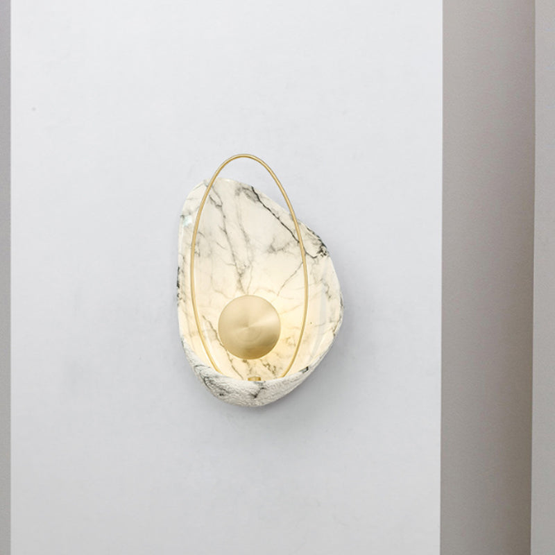 Avtoit | Resin Shell-Shaped Wall Light Single Head Modern Metal LED Wall Light in White/Black Light