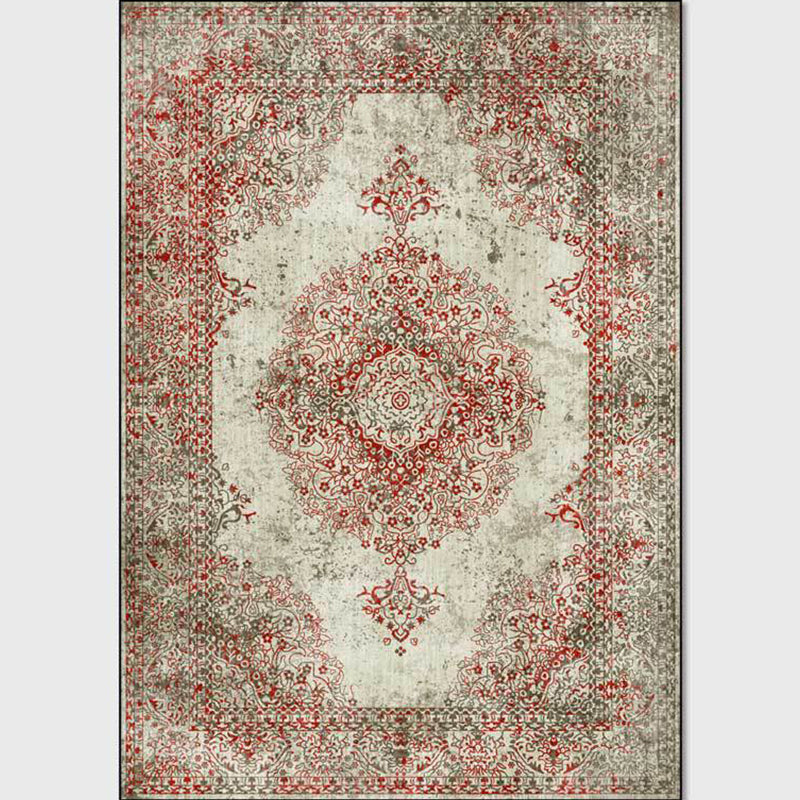 Avtoit | Shabby Chic Geometric Printed Rug Multicolored Polyester Area Rug With Non-Slip Backing Pet-Friendly Indoor Rug for The Living Room