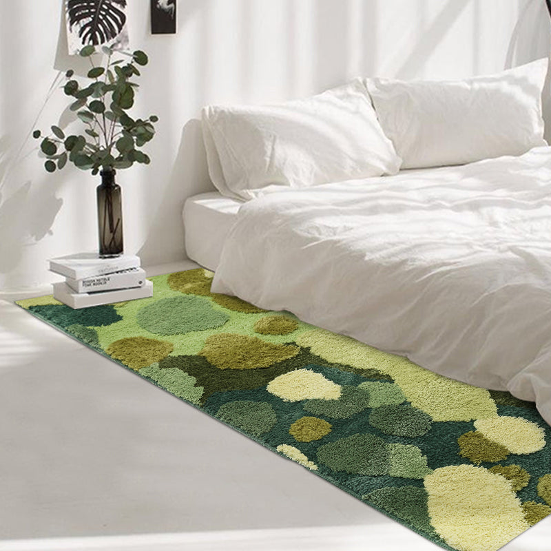 Avtoit | Green Funky Carpet Polypropylene Plant Pattern Indoor Carpet Non-Slip Back Stain Resistant Area Rug for Bedroom