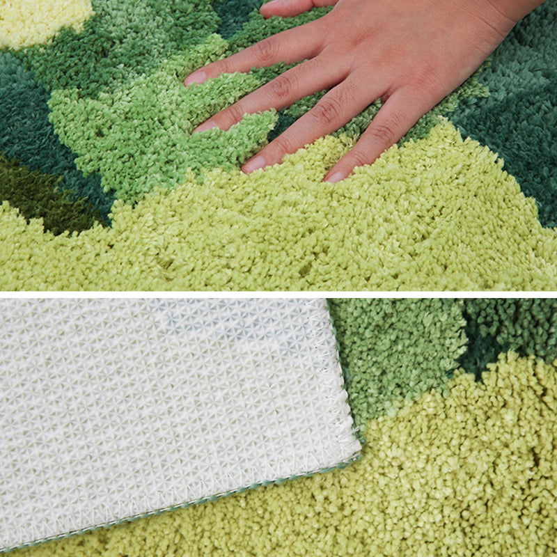 Avtoit | Green Funky Carpet Polypropylene Plant Pattern Indoor Carpet Non-Slip Back Stain Resistant Area Rug for Bedroom