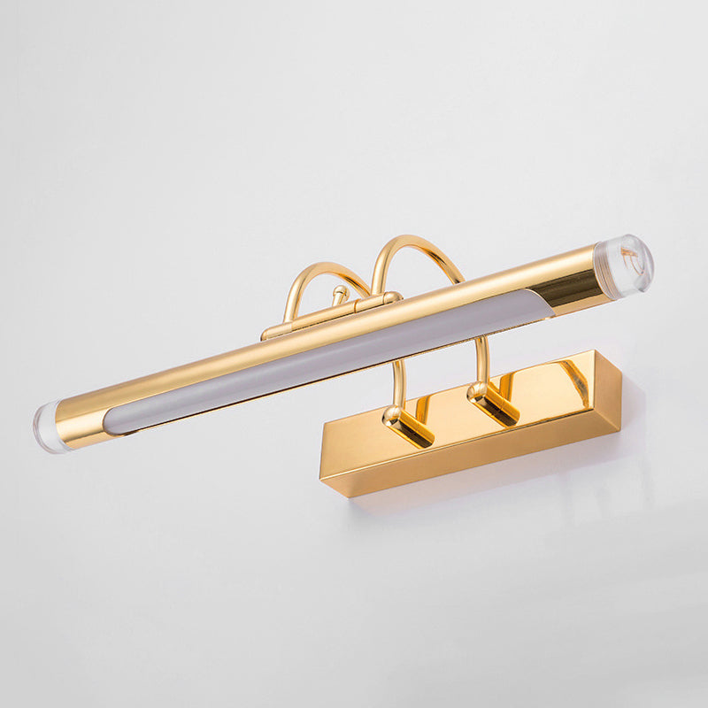 Avtoit | 16"/21" Width Cylindrical Vanity Light Fixture Modernism Style Metallic LED Indoor Wall Lamp in Gold, Warm/White Lighting