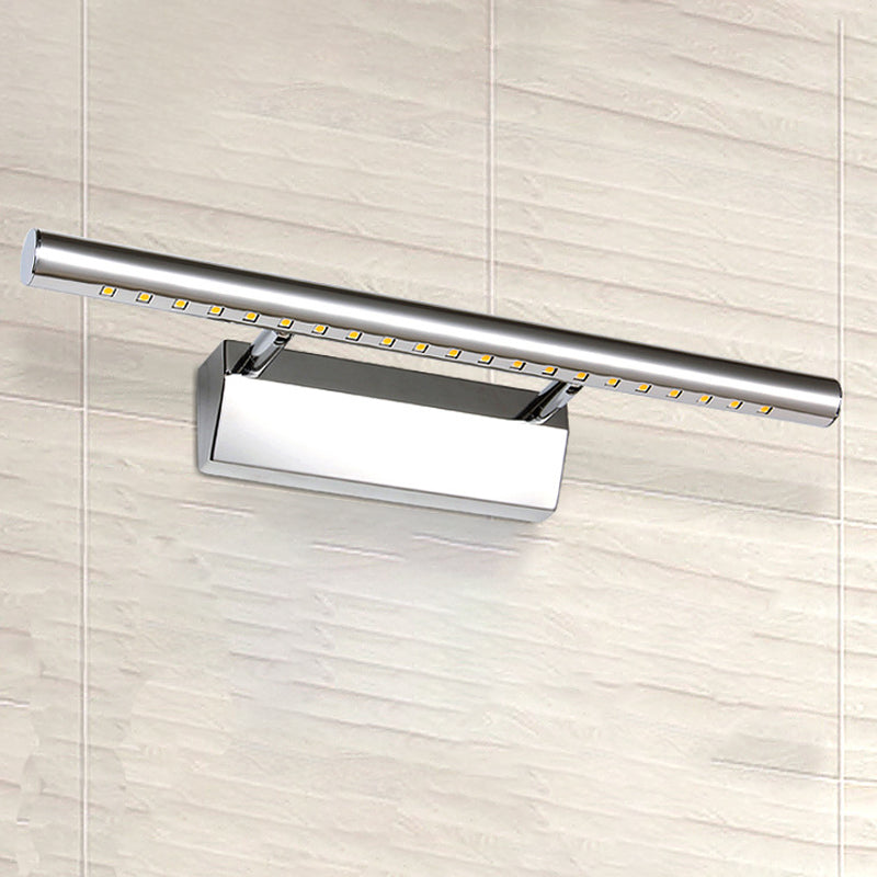 Avtoit | Modern Style Cylinder Vanity Wall Sconce Metallic 10"/16" W LED Bathroom Wall Light in Chrome, Warm-/White Light