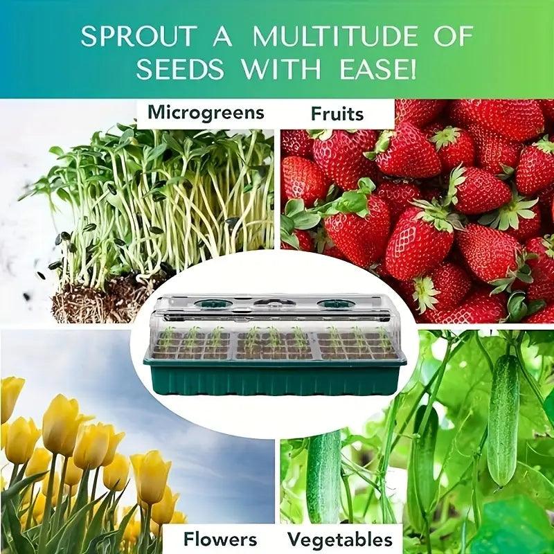 Avtoit | Indoor Seed Starter Kit with LED Grow Light & Adjustable Humidity Dome – 36-Cell Tray for Home Gardening