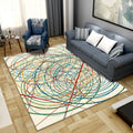 Avtoit | Simplicity Abstract Printed Rug Multicolor Polyester Area Rug Non-slip Back Pet-friendly Indoor Rug for the Living Room