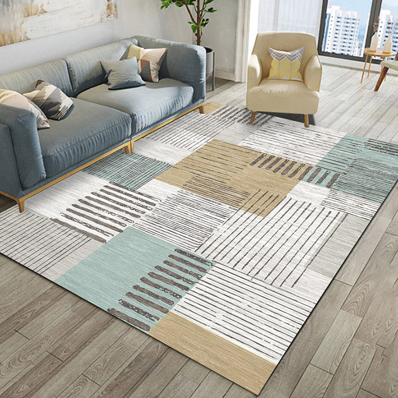 Avtoit | Relaxing Living Room Carpet Multi Color Geometric Pattern Area Rug Polypropylene Non-Slip Back Washable Area Rug