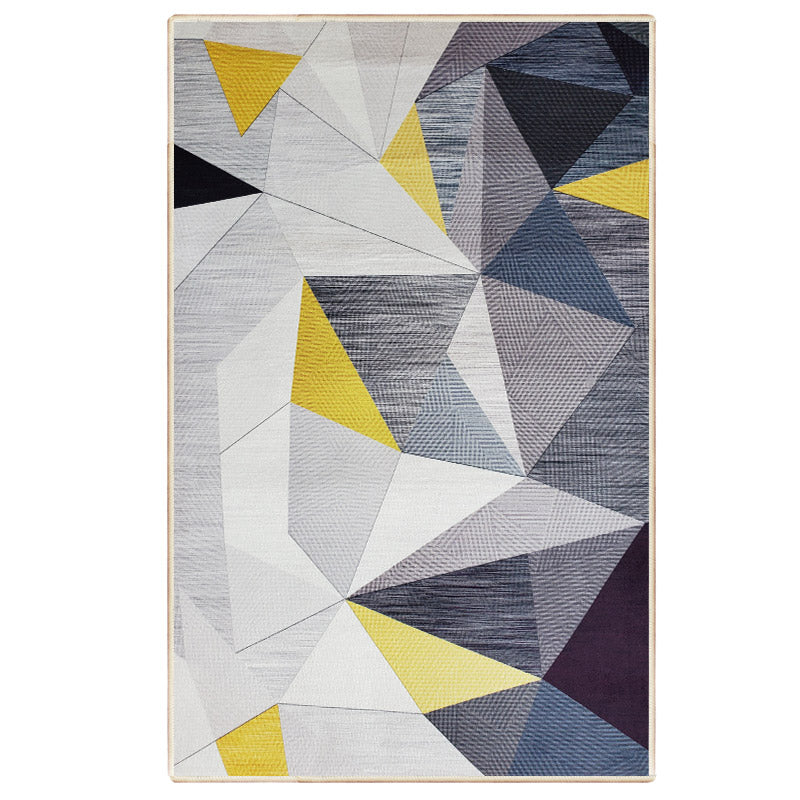 Avtoit | Relaxing Living Room Carpet Multi Color Geometric Pattern Area Rug Polypropylene Non-Slip Back Washable Area Rug