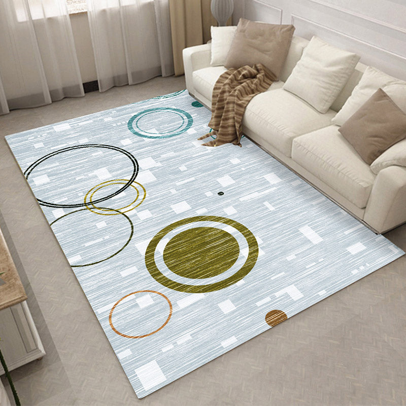 Avtoit | Relaxing Living Room Carpet Multi Color Geometric Pattern Area Rug Polypropylene Non-Slip Back Washable Area Rug