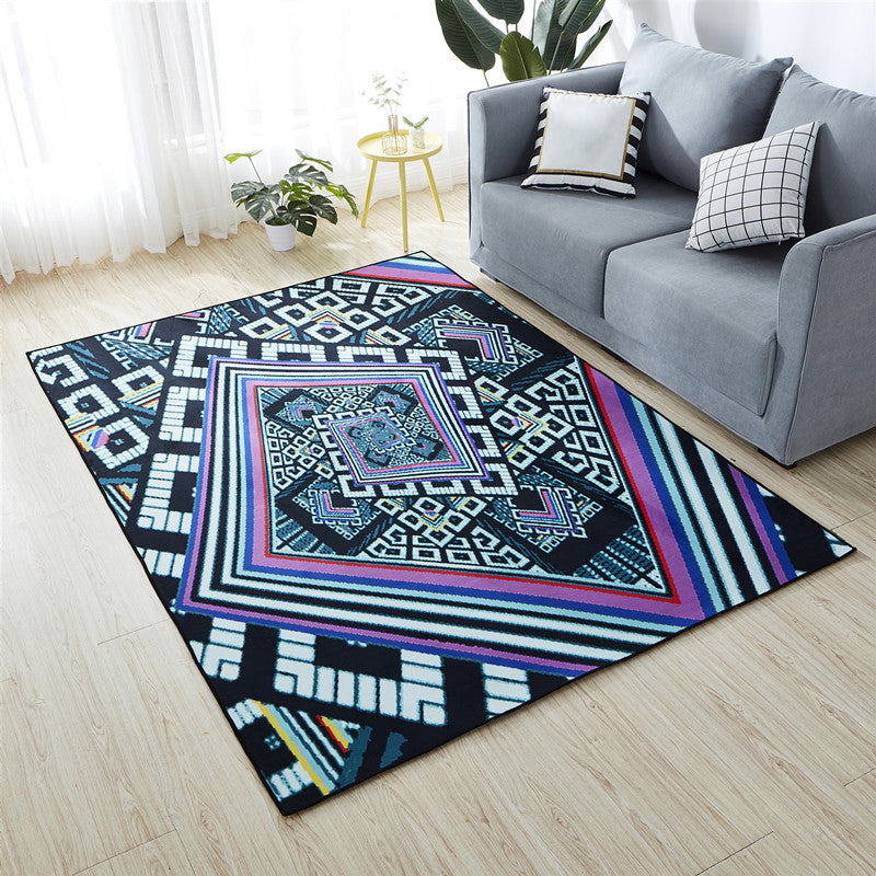 Avtoit | Minimalist Living Room Rug Multicolored 3D-printed Mat Synthetic non-slip backing easy to care for Area Rug