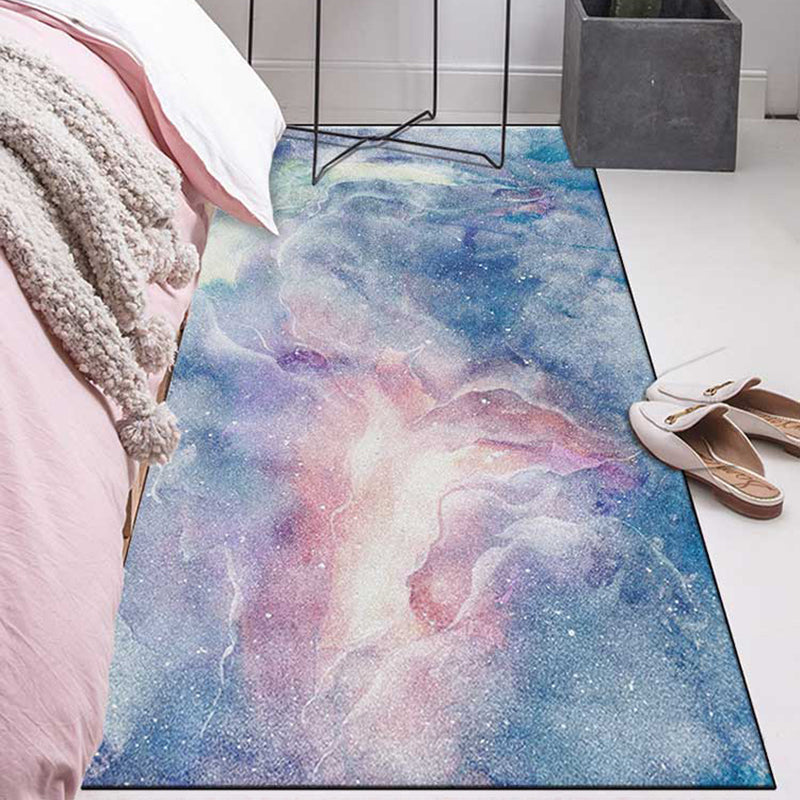 Avtoit | Minimalist Stars Sky Printed Rug Multicolor Polyester Area Rug Non-Slip Backing Pet-Friendly Area Rug for Bedroom