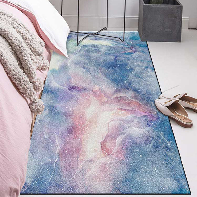 Avtoit | Minimalist Stars Sky Printed Rug Multicolor Polyester Area Rug Non-Slip Backing Pet-Friendly Area Rug for Bedroom