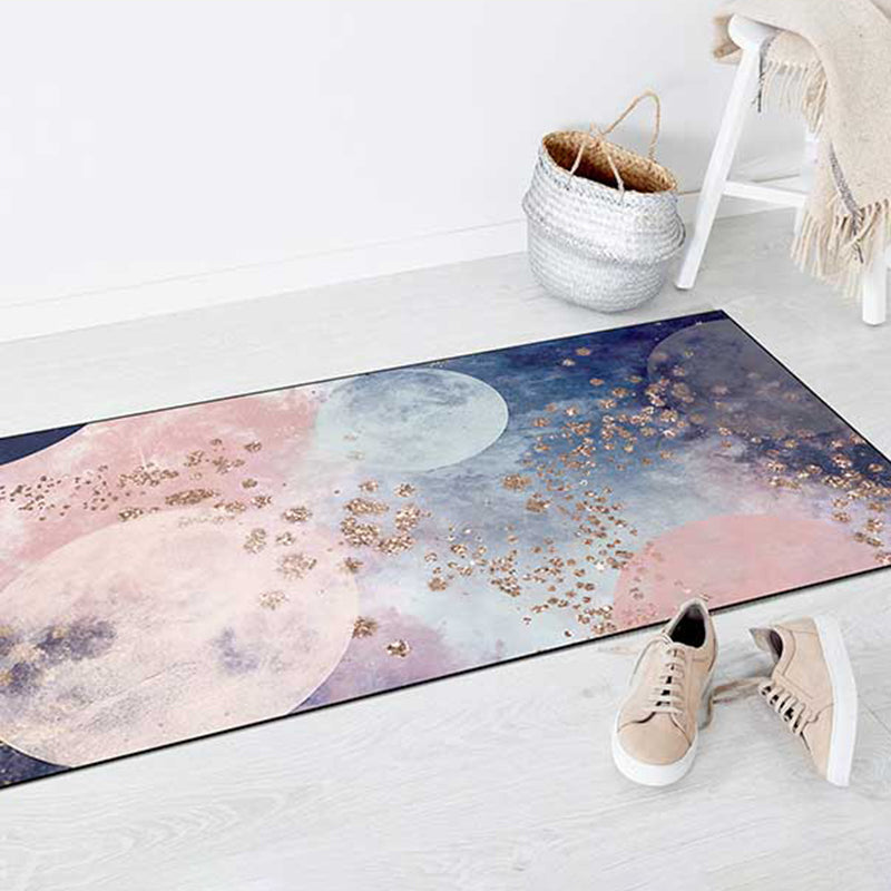 Avtoit | Minimalist Stars Sky Printed Rug Multicolor Polyester Area Rug Non-Slip Backing Pet-Friendly Area Rug for Bedroom