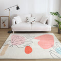 Avtoit | Multicolored Living Room Rug Western Hand-Printed Area Rug Synthetic Non-Slip Carpet Pet-Friendly for Indoor Rugs