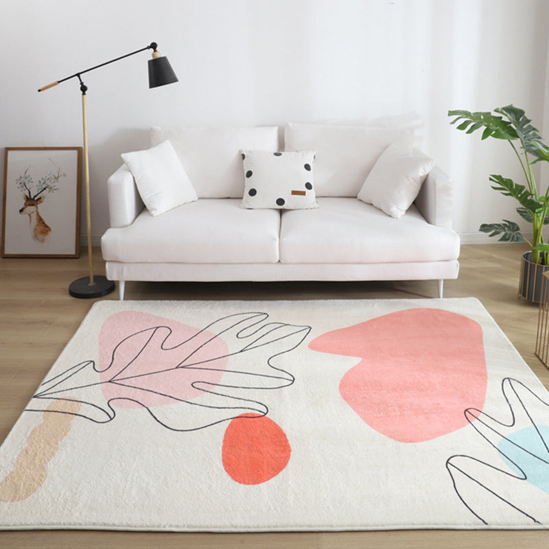 Avtoit | Multicolored Living Room Rug Western Hand-Printed Area Rug Synthetic Non-Slip Carpet Pet-Friendly for Indoor Rugs