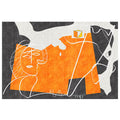 Avtoit | Orange decorative carpet Scandinavian hand-printed report carpet Polyester non-slip backing easy-care living room carpet
