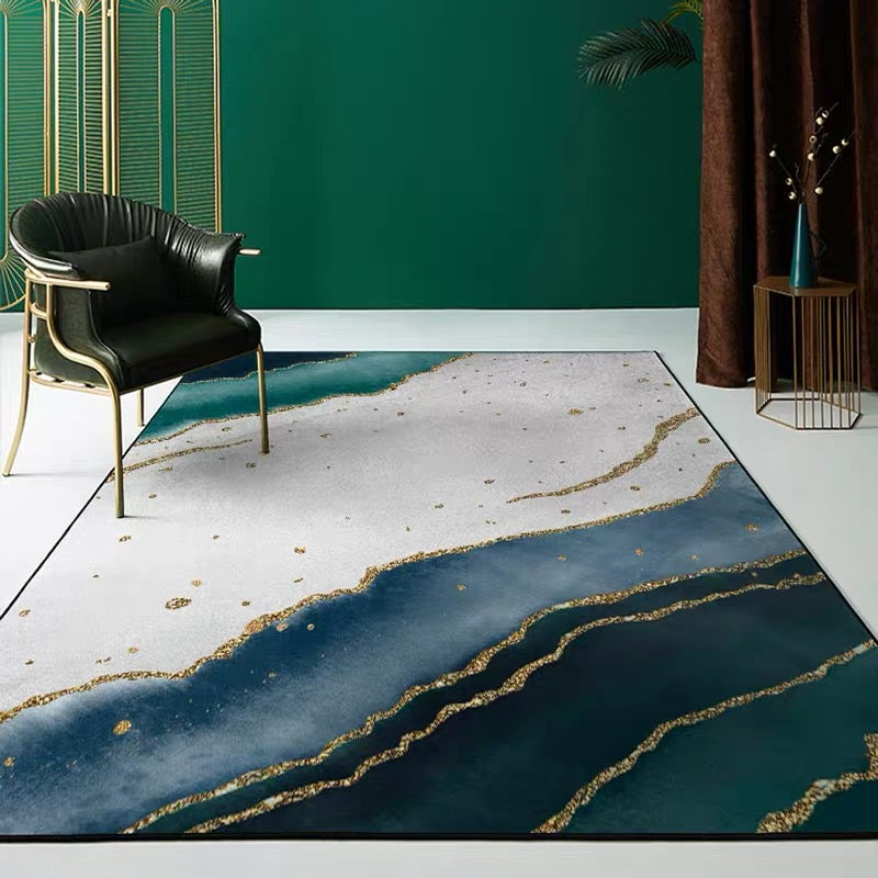 Avtoit | Scandinavian abstract printed rug multicolored synthetic indoor rug pet-friendly easy-care washable rug for room