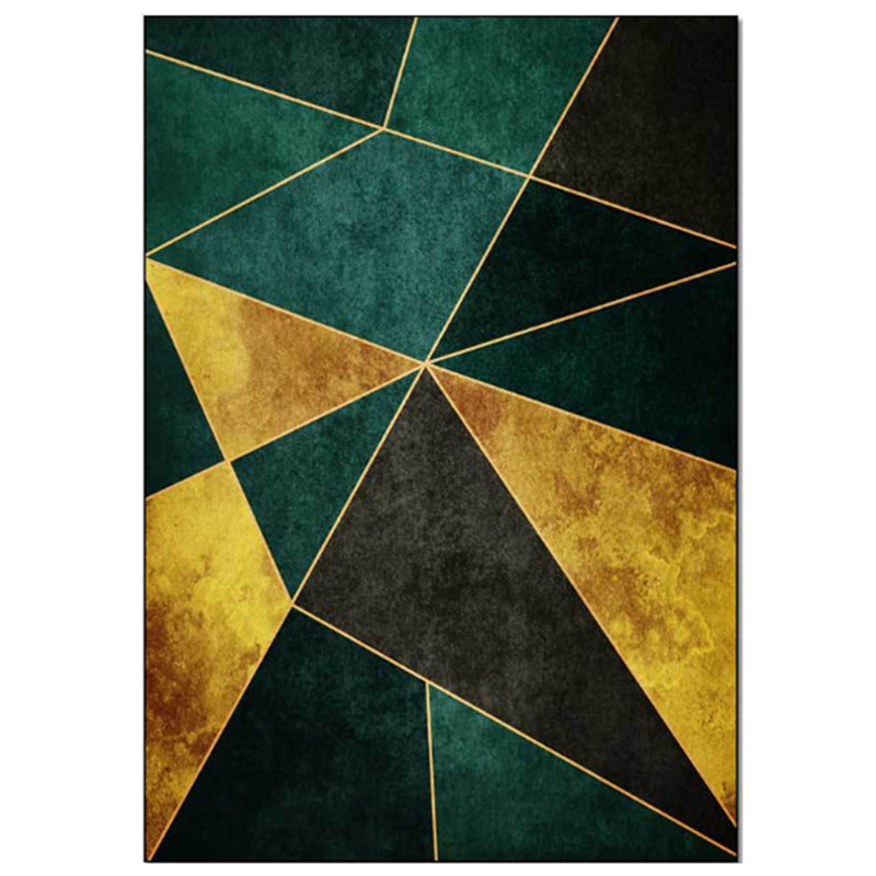 Avtoit | Calming geometric printed rug Multicolored polyester indoor rug Easy care pet-friendly area rug for living room