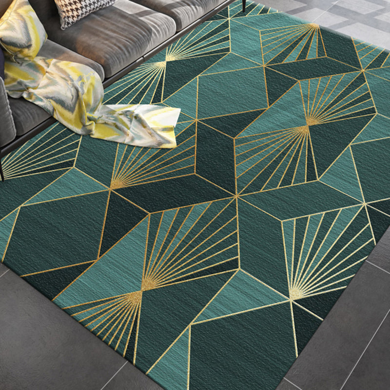 Avtoit | Simple rug for the living room multicolored geometric printed rug cotton blend non-slip backing easy care rug