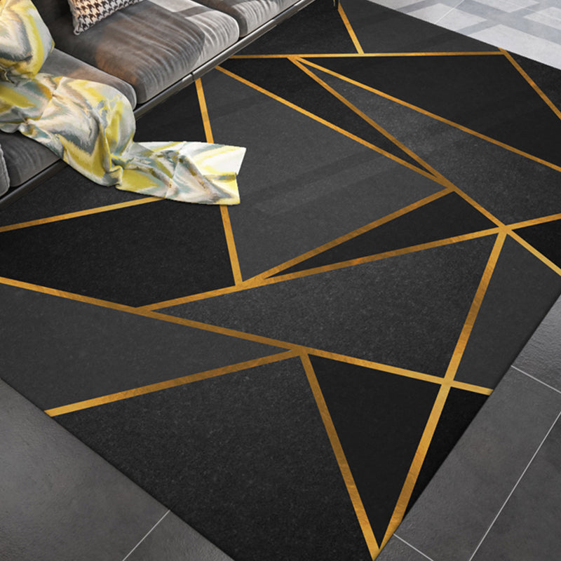Avtoit | Simple rug for the living room multicolored geometric printed rug cotton blend non-slip backing easy care rug