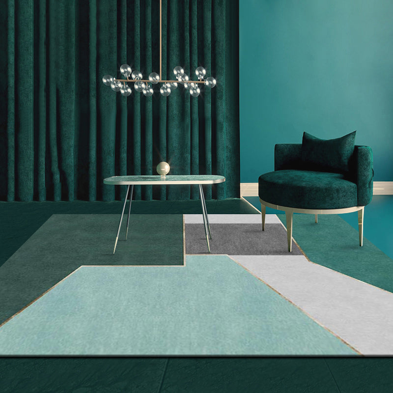Avtoit | Multi Color Calming Area Rug Cotton Blend Geometric Printed Area Carpet Non-Slip Back Easy Care Indoor Rug for Living Room