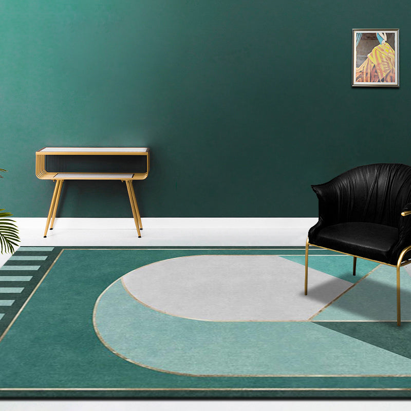 Avtoit | Multi Color Calming Area Rug Cotton Blend Geometric Printed Area Carpet Non-Slip Back Easy Care Indoor Rug for Living Room