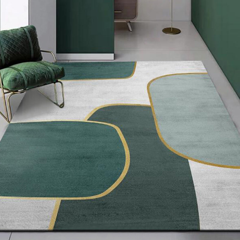 Avtoit | Multi Color Calming Area Rug Cotton Blend Geometric Printed Area Carpet Non-Slip Back Easy Care Indoor Rug for Living Room