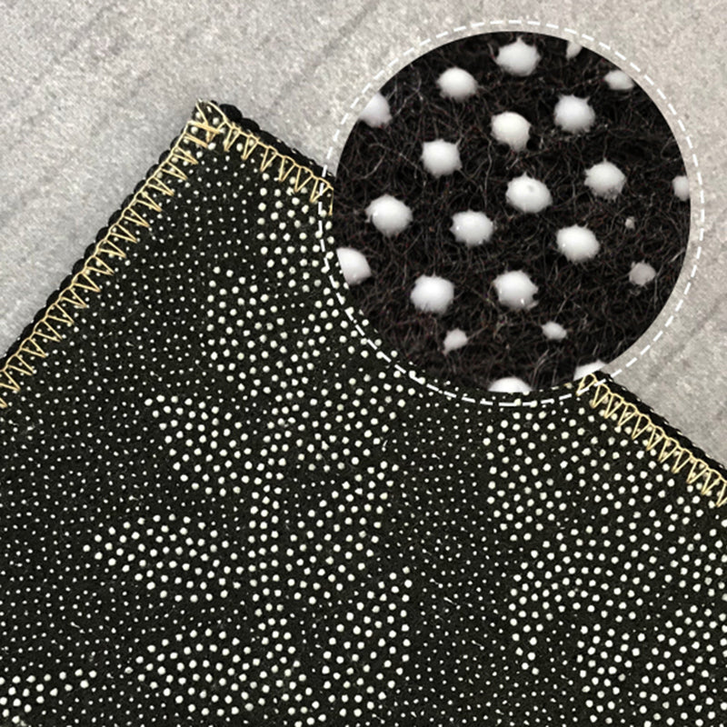Avtoit | Nordic Geometric Printed Rug Black Cotton Blend Area Rug Non-slip Pet Friendly Easy Care Indoor Runner for the Living Room