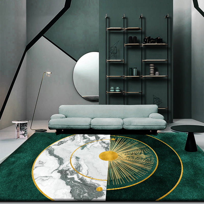 Avtoit | Multicolor Geometric Printed Rug Cotton Blend New Area Rug Non-Slip Backing Pet-Friendly Indoor Rug for the Living Room