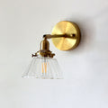Avtoit | Minimalist Rejuvenation Rotating Wall Lighting Single Lamps Glass Wall Lamp in Brass for Living Room