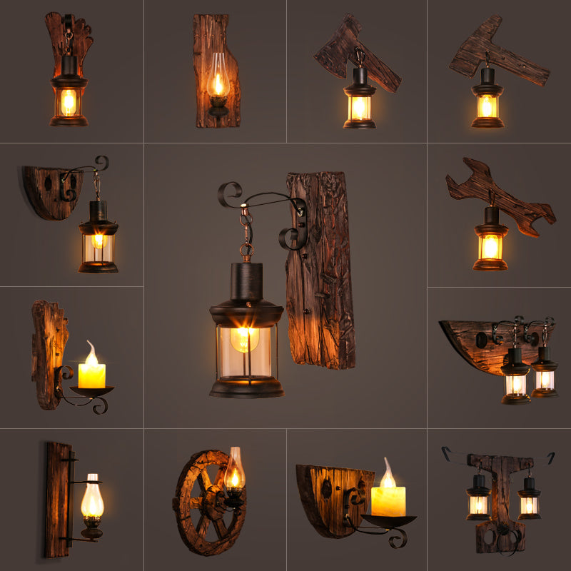 Avtoit | Nautical Geometric Wall Lamp Wooden Wall Mount Lighting for Living Room