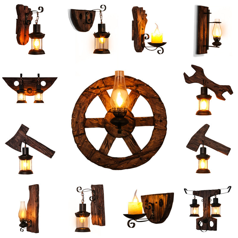 Avtoit | Nautical Geometric Wall Lamp Wooden Wall Mount Lighting for Living Room