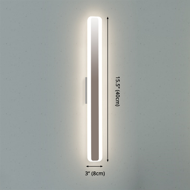 Avtoit | Contemporary 16"/20" wide LED vanity lamp with acrylic-colored shade white rectangular mirror lamp in warm/white light