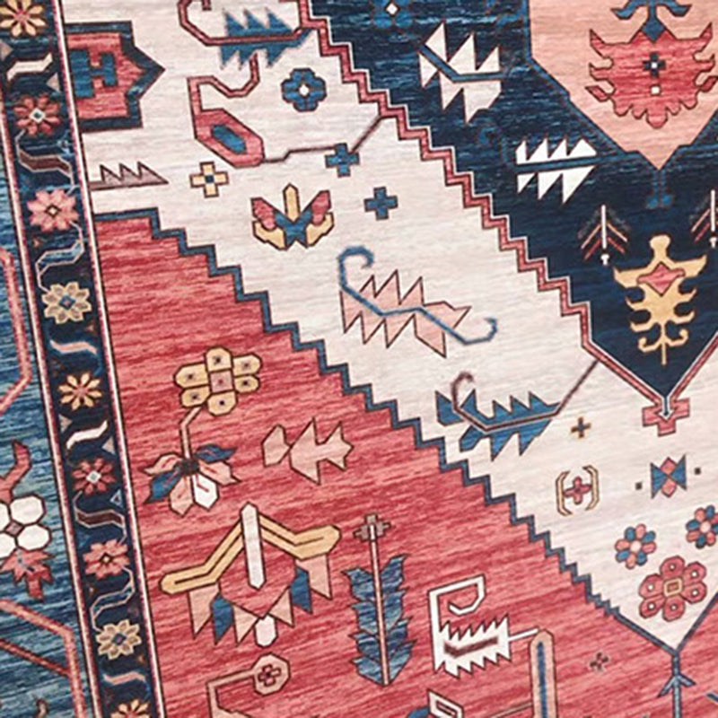 Avtoit | Multi Color Living Room Rug Persian Geometric Printed Indoor Rug Cotton Blend Non-Slip Easy Maintenance Area Rug