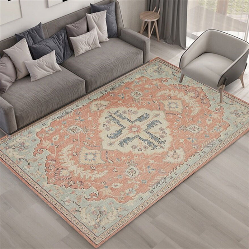 Avtoit | Multi Color Living Room Rug Persian Geometric Printed Indoor Rug Cotton Blend Non-Slip Easy Maintenance Area Rug