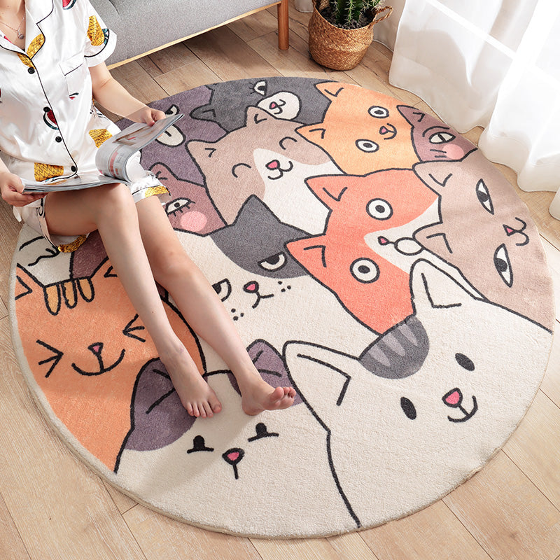 Avtoit | Multicolor Novelty Carpet Lambswool Cartoon-printed Carpet with Non-slip Backing Easy-care Indoor Carpet for Kids