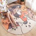 Avtoit | Multicolor Novelty Carpet Lambswool Cartoon-printed Carpet with Non-slip Backing Easy-care Indoor Carpet for Kids