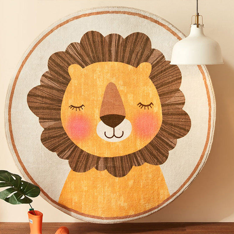 Avtoit | Multicolored Cartoon Pattern Rug Superfiber Casual Area Rug Non-Slip Pet-Friendly Easy Care Indoor Rug for Kids