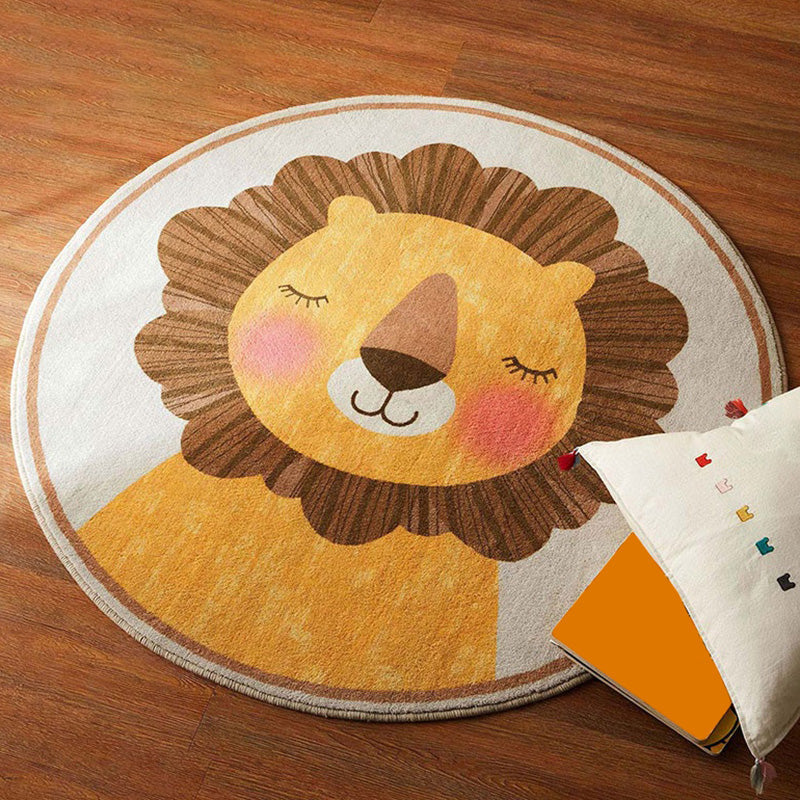 Avtoit | Multicolored Cartoon Pattern Rug Superfiber Casual Area Rug Non-Slip Pet-Friendly Easy Care Indoor Rug for Kids
