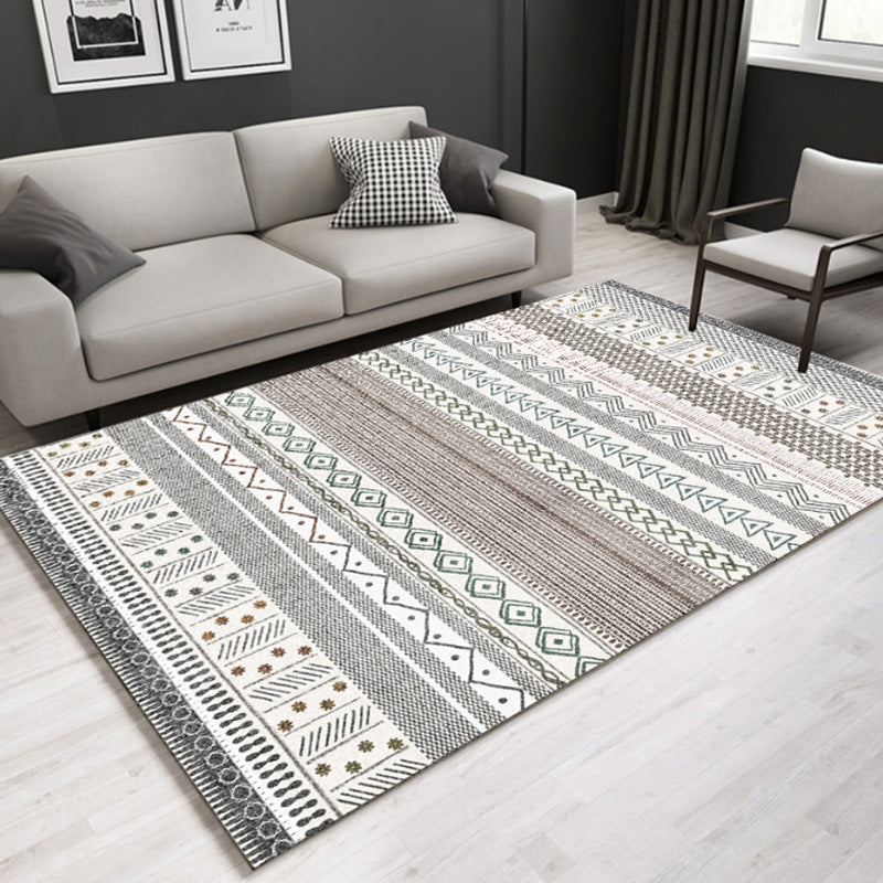 Avtoit | Southwestern geometric printed carpet Multicolor cotton blend area runner non-slip easy-care indoor rug for living room