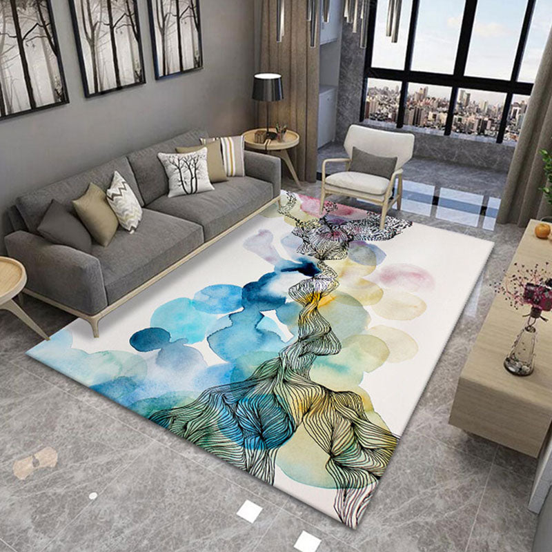 Avtoit | Novelty Living Room Rug Multicolored Patterned Area Rug Non-Slip Backing Pet-Friendly Washable Indoor Rug