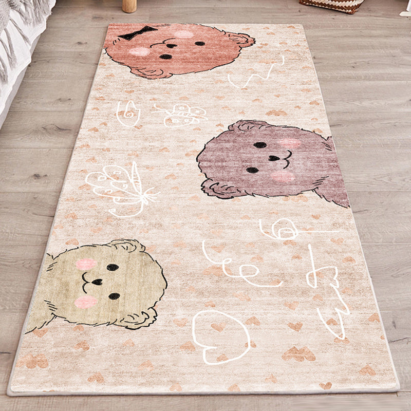 Avtoit | Cute Bedroom Rug Multicolored Cartoon Print Indoor Rug Polyester Anti-Slip Back Pet-Friendly Carpet