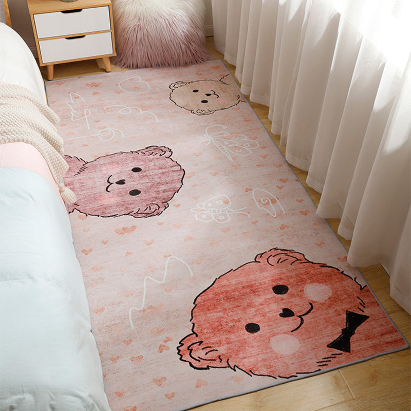 Avtoit | Casual Kids Room Rug Multicolor Cartoon Pattern Indoor Rug Cotton Blend Non-Slip Pet Friendly Area Rug