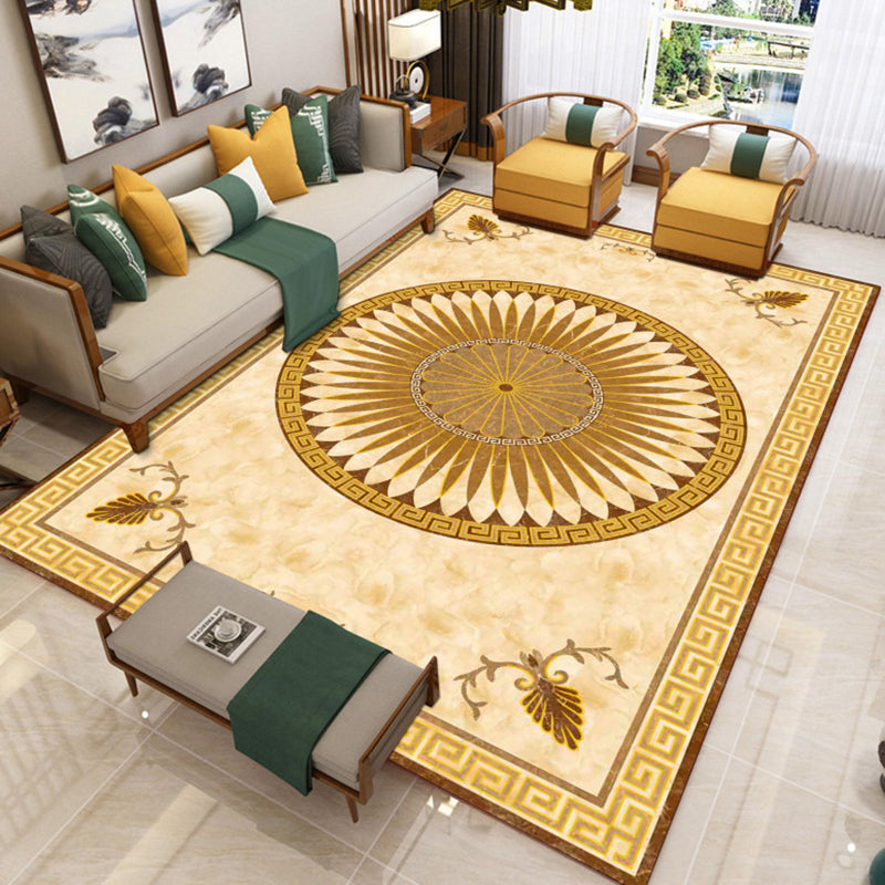 Avtoit | Trendy Living Room Rug Colorful Flower Printed Area Rug Synthetic Non-Slip Back Stain Resistant Indoor Rug
