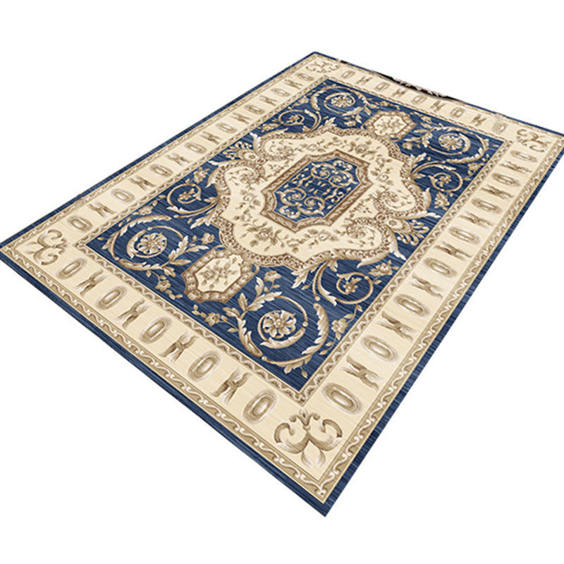 Avtoit | Multicolor Modern Rug Polyester Floral Print Area Rug Non-Slip Backing Stain Resistant Indoor Rug for the Living Room
