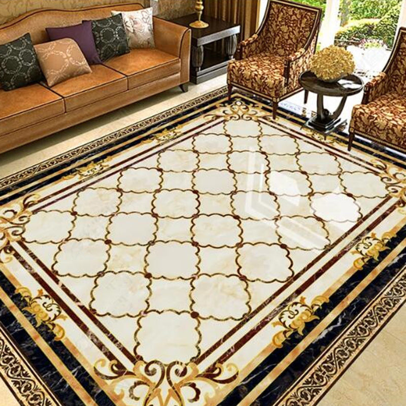 Avtoit | Multicolored Novelty Rug Cotton Blend Plaid Pattern Area Rug Non-Slip Pet Friendly Carpet for the Living Room