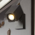 Avtoit | Gray cubic shade wall light industrial style metallic LED patio adjustable wall mounted lamp