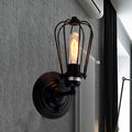 Avtoit | 1 Head Wall Scone Light with Bulb Cage Shade Metal Industrial Rustic Hallway Wall Lighting in Black, 2 Packs