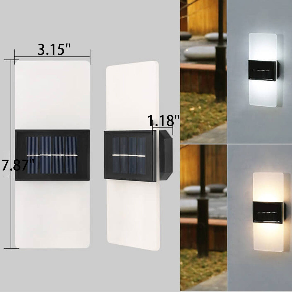 Avtoit | LumaZen Solar LED Wall Lamp | Weatherproof | Solar Powered Outdoor Lighting | Garden & Patio Decor
