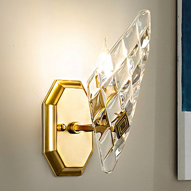 Avtoit | Clear Crystal Diamond Wall Light Modern Style 1/2-Head Brass Wall Lamp for Living Room