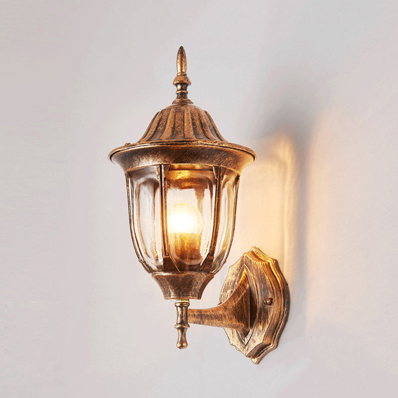 Avtoit | Kerosene Outdoor Wall Lamp Fixture Industrial Clear Glass 1 Light Rust Wall Lamp
